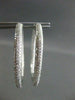 ESTATE WIDE 3.48CT DIAMOND INSIDE OUT 14KT WHITE GOLD HOOP EARRINGS F/G VS