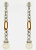 .19CT DIAMOND & AAA SOUTH SEA PEARL 14KT 2 TONE GOLD OVAL & ROUND FUN EARRINGS