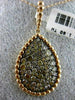 ESTATE LARGE 1.80CT MULTI COLOR DIAMOND 18KT ROSE & BLACK GOLD FLOATING PENDANT