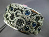 EXTRA LARGE 12.3CT DIAMOND & AAA SAPPHIRE 14K BLACK & WHITE GOLD BANGLE BRACELET