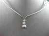 ESTATE .55CT DIAMOND 18KT WHITE GOLD FLOATING THREE STONE DROP NECKLACE #15056