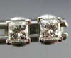 ESTATE .40CT DIAMOND 14KT WHITE GOLD 3D CLASSIC SOLITAIRE STUD EARRINGS #17279