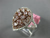 GIA CERTIFIED LARGE 2.73CT WHITE & PINK DIAMOND 18K ROSE GOLD 3D PEAR SHAPE RING