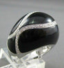 ESTATE LARGE .40CT DIAMOND & AAA ONYX 18KT WHITE GOLD COCKTAIL RING 17mm