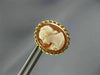 ANTIQUE 14K YELLOW GOLD HANDCRAFTED OVAL LADY CAMEO CLASSIC STUD EARRINGS #26419