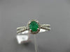 ESTATE .55CT DIAMOND & EMERALD 14KT WHITE GOLD CLASSIC OVAL HALO ENGAGEMENT RING