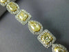 LARGE 11.36CT WHITE & FANCY YELLOW DIAMOND 18KT TWO TONE GOLD 3D TENNIS BRACELET