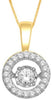 ESTATE .50CT DIAMOND 14KT 2 TONE GOLD CLASSIC SOLITAIRE HALO FUN PENDANT