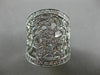ESTATE EXTRA LARGE 3.50CT DIAMOND 18KT WHITE GOLD 3D OPEN FILIGREE FLOWER RING