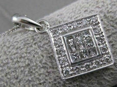 ESTATE .65CTW DIAMOND 18KT WHITE GOLD SQUARE MILGRAIN FILIGREE PENDANT #17124