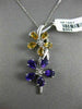 LARGE 3.80CT DIAMOND & AAA AMETHYST & CITRINE 14K WHITE GOLD 3D FLOATING PENDANT