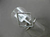 ESTATE LARGE .18CT DIAMOND 14KT WHITE GOLD OPEN DIAMOND SHAPE HALO CLASSIC RING