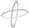 ESTATE .25CT DIAMOND 14KT WHITE GOLD 3D CLASSIC X CRISS CROSS LOVE RING
