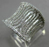 ESTATE WIDE 1.36CT DIAMOND 14KT WHITE GOLD MULTI WAVE CONCAVE FILIGREE FUN RING