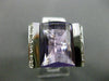 ESTATE EXTRA LARGE 9.22CT DIAMOND & AMETHYST & BLUE TOPAZ 14K WHITE GOLD 3D RING