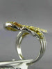 LARGE 3.68CT WHITE & FANCY YELLOW DIAMONDS 18K WHITE & YELLOW GOLD FILIGREE RING