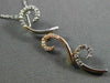 ESTATE .15CT DIAMOND 14KT WHITE & ROSE GOLD 3D FLORAL LEAF HANGING PENDANT CHAIN