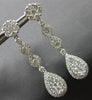 LARGE 2.58CT DIAMOND 18KT WHITE GOLD TEAR DROP FLOWER INFINITY HANGING EARRINGS