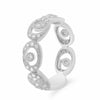 ESTATE .29CT DIAMOND 14KT WHITE GOLD OVAL FILIGREE 3/4 ETERNITY ANNIVERSARY RING