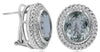 LARGE 8.75CT DIAMOND & AAA GREEN AMETHYST 14KT WHITE GOLD OVAL & ROUND EARRINGS