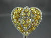ESTATE EXTRA LARGE 2.88CT WHITE & FANCY YELLOW DIAMOND 18K TWO TONE GOLD 3D RING