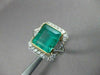 ANTIQUE EXTRA LARGE 10.40CT DIAMOND & AAA COLOMBIAN EMERALD 18KT W&Y GOLD RING