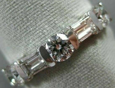 ANTIQUE .75CT DIAMOND 14KT WHITE GOLD 3D SEMI ETERNITY ANNIVERSARY RING #21795