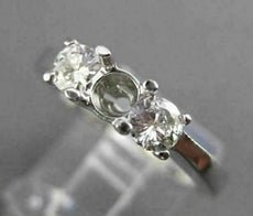 ESTATE .44CT DIAMOND 14KT WHITE GOLD 3 STONE SEMI MOUNT ENGAGEMENT RING #22464