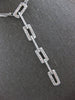 LARGE .95CT DIAMOND 14KT WHITE GOLD MULTI LINK RECTANGULAR LARIAT LOVE NECKLACE