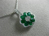 ESTATE 1.22CT DIAMOND & AAA EMERALD 18KT WHITE GOLD 3D FILIGREE FLOATING PENDANT