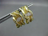 ESTATE .10CT DIAMOND ETCHED 14K Y&W GOLD UMBRELLA HANGING EARRINGS UNIQUE #2788