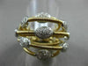 ESTATE LARGE .78CT DIAMOND 18KT 2 TONE GOLD 3D PAVE OVAL CRISS CROSS SNAKE RING