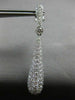 ESTATE LARGE 4.74CT DIAMOND 14KT WHITE GOLD 3D PAVE TEAR DROP HANGING EARRINGS
