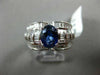 ESTATE WIDE 3.27CT DIAMOND & SAPPHIRE 18K WHITE GOLD 3D FILIGREE ENGAGEMENT RING