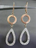ESTATE LARGE .46CT DIAMOND 14KT WHITE & ROSE GOLD 3D PEAR DROP HANGING EARRINGS