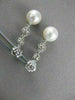 ESTATE .50CT DIAMOND & SOUTH SEA PEARL 14K WHITE GOLD PAVE HANGING EARRINGS 2667