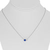 .92CT DIAMOND & AAA SAPPHIRE 14K WHITE GOLD ROUND DOUBLE SOLITAIRE LOVE NECKLACE