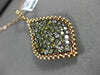 ESTATE EXTRA LARGE 2.20CT MULTI COLOR DIAMOND 18K ROSE GOLD 3D TEAR DROP PENDANT