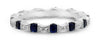 ESTATE .80CT DIAMOND & AAA SAPPHIRE 14KT WHITE GOLD 3D BAMBOO ETERNITY LOVE RING