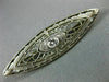 ANTIQUE .20CT OLD MINE DIAMOND 14K WHITE GOLD 3D OPEN FILIGREE PIN BROOCH #18967