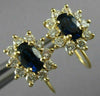 ESTATE 1.60CT DIAMOND & AAA SAPPHIRE 14K YELLOW GOLD FRENCH BACK EARRINGS #25277