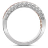 LARGE 1.16CT WHITE PINK DIAMOND 18K WHITE & ROSE GOLD MULTI ROW ANNIVERSARY RING