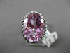 ESTATE LARGE 10.35CT AAA PINK ICE 14KT WHITE GOLD SOLITAIRE FILIGREE OVAL RING