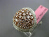 ESTATE LARGE 2.45CT PINK & WHITE DIAMOND 18KT 2 TONE GOLD MULTI SHAPE OVAL RING