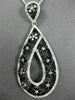 ESTATE 1.92CTW AAA BLACK & WHITE DIAMOND 14KT WHITE GOLD FLORAL DROP PENDANT