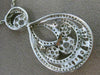 ANTIQUE LARGE 2.70CT DIAMOND 14KT WHITE GOLD MULTI FLOWER CLUSTER PENDANT #20199
