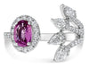LARGE 1.52CT DIAMOND & AAA PINK SAPPHIRE 14KT WHITE GOLD MULTI SHAPE FLORAL RING