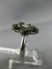 ESTATE 3.86CT WHITE & BLACK DIAMOND 14KT WHITE GOLD 3D DOUBLE FLOWER LOVE RING