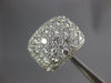 ESTATE LARGE 3.16CT DIAMOND 18K WHITE GOLD ROUND MULTI ROW ANNIVERSARY LOVE RING