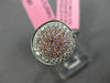 ESTATE WIDE .61CT WHITE & PINK DIAMOND 18KT WHITE & ROSE GOLD ROUND CLUSTER RING